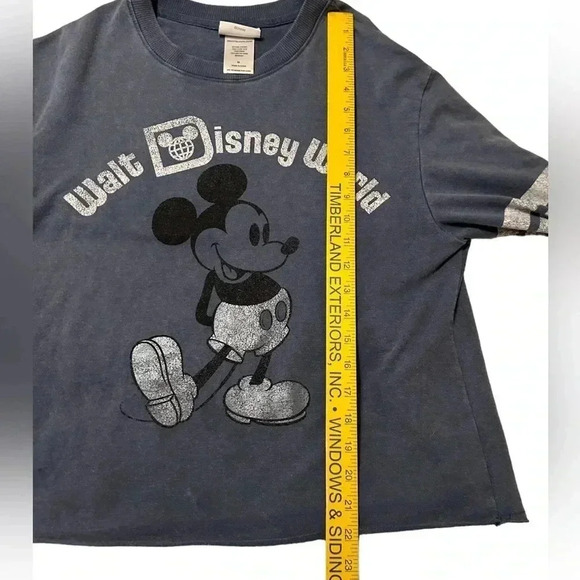Blue Walt Disney World Disney Parks Mickey Mouse Long Sleeve Cropped Tee EUC - Picture 10 of 10